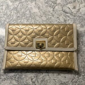 Spartina Gold Leather Clutch Handbag ~ 
Excellent condition